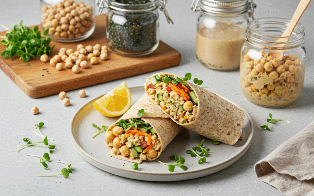 Chickpea “Tuna” Salad Wrap (WFPB, SOS-Free)