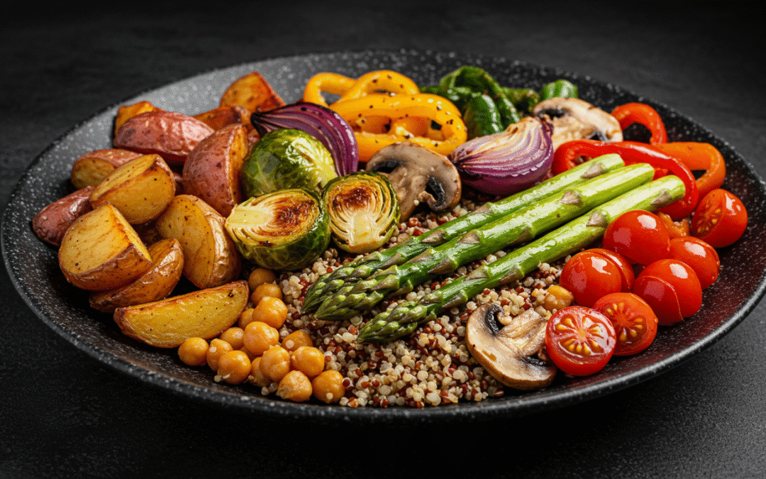 Roasted Veggie Bowl with Balsamic Date Reduction